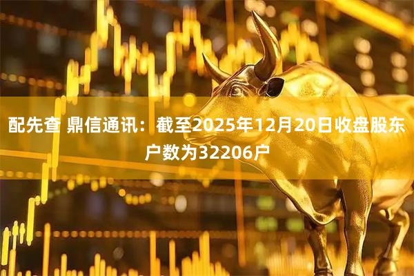 配先查 鼎信通讯：截至2025年12月20日收盘股东户数为32206户