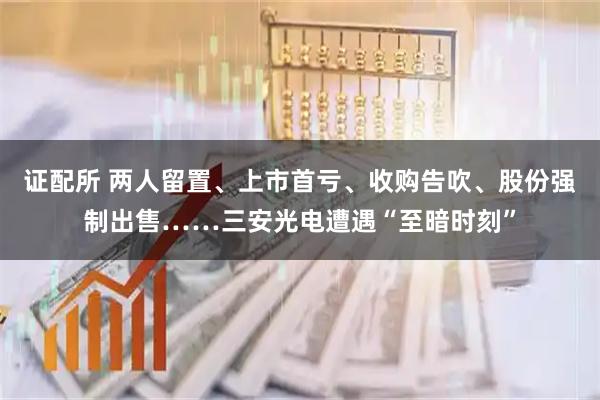 证配所 两人留置、上市首亏、收购告吹、股份强制出售……三安光电遭遇“至暗时刻”